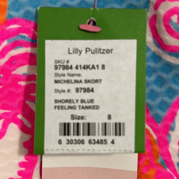 Lilly Pulitzer bright and happy colors SKORT  zipper back never worn w/tags - Picture 5 of 6